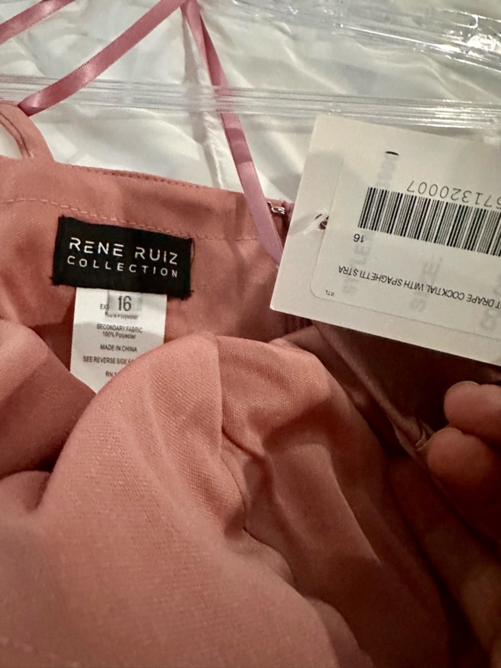 NWT RENE RUIZ Front Drape Cocktail Dress - Picture 3 of 6